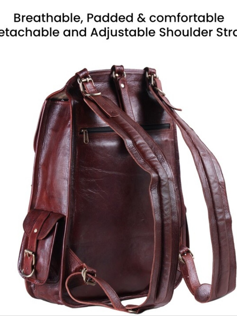 Leather Backpack for Men - Dark Brown Vintage Style